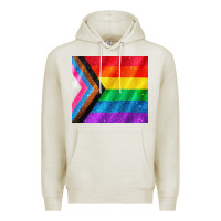 Oatmeal Heather Pride flag Premium Hoodie - CowGirlArtShop