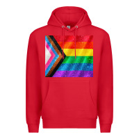 Red Pride flag Premium Hoodie - CowGirlArtShop