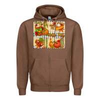 Chestnut Hello Fall pumpkins Zipper Hoodie - NancyCooperArtShop