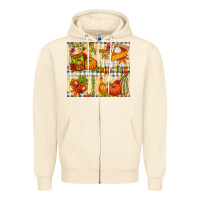 Sandshell Hello Fall pumpkins Zipper Hoodie - NancyCooperArtShop