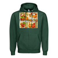 Sports Green Hello Fall pumpkins Zipper Hoodie - NancyCooperArtShop