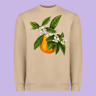 Tangerine Heavyweight Sweatshirt Designed By Lillyallendesigns