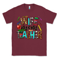 Burgundy wife mom teacher Classic Tee - NancyCooperArtShop