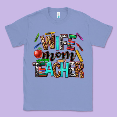 Wife Mom Teacher Classic Tee Designed By Nancycooperartshop