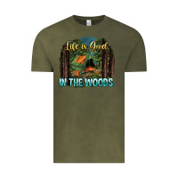 Vintage Olive life is good in the woods Vintage Tee - NancyCooperArtShop