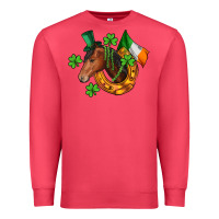 Cardinal Horse with horseshoe St. Patrick's Premium Sweatshirt - CowGirlArtShop