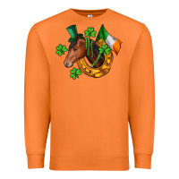 Carrot Horse with horseshoe St. Patrick's Premium Sweatshirt - CowGirlArtShop