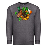 Charcoal Heather Horse with horseshoe St. Patrick's Premium Sweatshirt - CowGirlArtShop