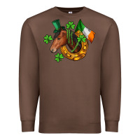 Chestnut Horse with horseshoe St. Patrick's Premium Sweatshirt - CowGirlArtShop