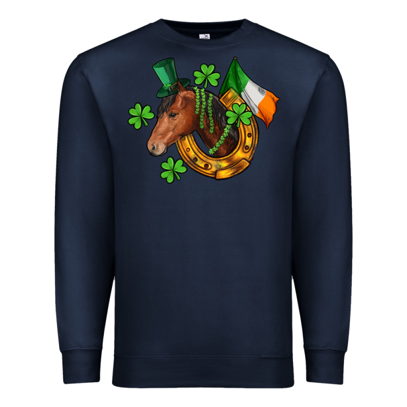 Horse With Horseshoe St. Patrick's Premium Sweatshirt by CowGirlArtShop | Teevron