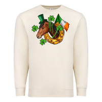 Sandshell Horse with horseshoe St. Patrick's Premium Sweatshirt - CowGirlArtShop