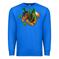 True Royal Horse with horseshoe St. Patrick's Premium Sweatshirt - CowGirlArtShop