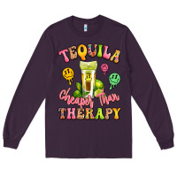 Plum tequila cheaper than therapy Long Sleeve Tee - LillyAllenDesigns