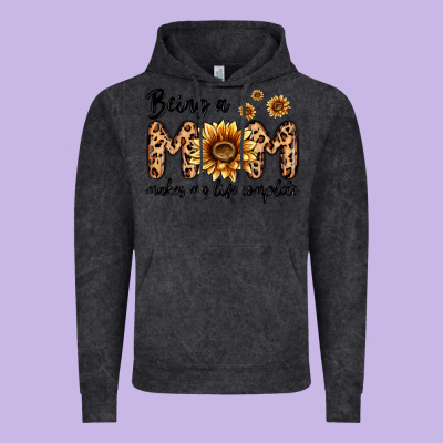 Being A Mom Makes My Life Complete Vintage Hoodie Designed By Maliassmallbusiness