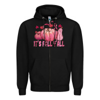 Black its fall yall Zipper Hoodie - texasbilliewilder