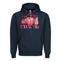 Navy its fall yall Zipper Hoodie - texasbilliewilder