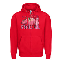 Red its fall yall Zipper Hoodie - texasbilliewilder
