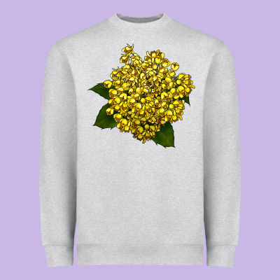 Oregon Grape Flower Illustrations Heavyweight Sweatshirt Designed By Lillyallendesigns