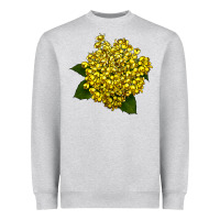 Heather Grey Oregon Grape Flower Illustrations Heavyweight Sweatshirt - LillyAllenDesigns