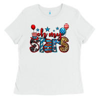 White oh my stars 4th of july Ladies Tee - Jasminsmagicworld