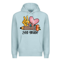 Blue Mist peace love 2nd grade Premium Hoodie - JahusDesignShop