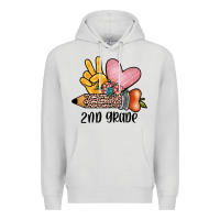 Dove Grey peace love 2nd grade Premium Hoodie - JahusDesignShop