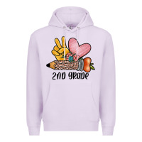 Lilac peace love 2nd grade Premium Hoodie - JahusDesignShop