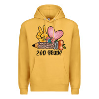 Mustard peace love 2nd grade Premium Hoodie - JahusDesignShop