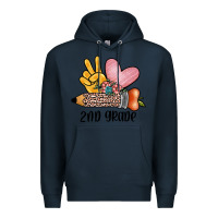 Navy peace love 2nd grade Premium Hoodie - JahusDesignShop