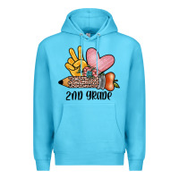 Ocean Blue peace love 2nd grade Premium Hoodie - JahusDesignShop
