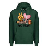 Sports Green peace love 2nd grade Premium Hoodie - JahusDesignShop