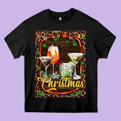 Cocktail Set For Christmas Heavy Core Tee Designed By Adodesignshop