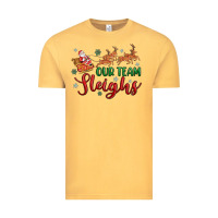 Vintage Mustard our team sleigh Vintage Tee - MaliasSmallBusiness