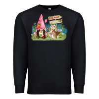 Black Easter gnome and rabbit egg hunt  Easter Day Premium Sweatshirt - CowGirlArtShop