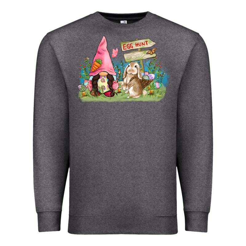 Easter Gnome And Rabbit Egg Hunt  Easter Day Premium Sweatshirt by CowGirlArtShop | Teevron