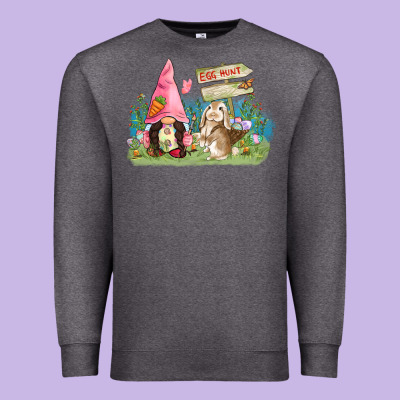 Easter Gnome And Rabbit Egg Hunt  Easter Day Premium Sweatshirt Designed By Cowgirlartshop