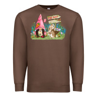 Chestnut Easter gnome and rabbit egg hunt  Easter Day Premium Sweatshirt - CowGirlArtShop