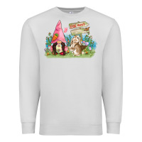 Dove Grey Easter gnome and rabbit egg hunt  Easter Day Premium Sweatshirt - CowGirlArtShop
