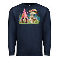 Navy Easter gnome and rabbit egg hunt  Easter Day Premium Sweatshirt - CowGirlArtShop