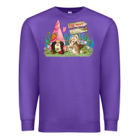 Purple Easter gnome and rabbit egg hunt  Easter Day Premium Sweatshirt - CowGirlArtShop