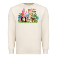 Sandshell Easter gnome and rabbit egg hunt  Easter Day Premium Sweatshirt - CowGirlArtShop