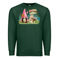 Sports Green Easter gnome and rabbit egg hunt  Easter Day Premium Sweatshirt - CowGirlArtShop