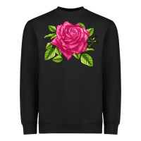 Black Perfume Delight Rose Heavyweight Sweatshirt - LillyAllenDesigns