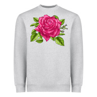 Heather Grey Perfume Delight Rose Heavyweight Sweatshirt - LillyAllenDesigns