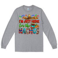Heather Grey I'm just here for the nachos Long Sleeve Tee - RanaPortraitStore