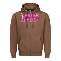 Chestnut Breast Cancer hair stylist Zipper Hoodie - texasbilliewilder
