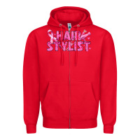 Red Breast Cancer hair stylist Zipper Hoodie - texasbilliewilder