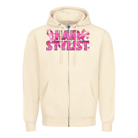 Breast Cancer Hair Stylist Zipper Hoodie | Teevron