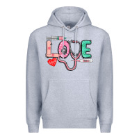 Heather Grey Love Nursing Premium Hoodie - CowGirlArtShop