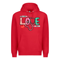 Red Love Nursing Premium Hoodie - CowGirlArtShop